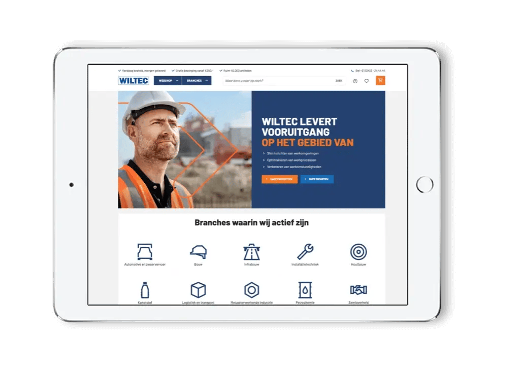 online store view: solutions for surface, air, and application technology, along with workwear and personal protective equipment