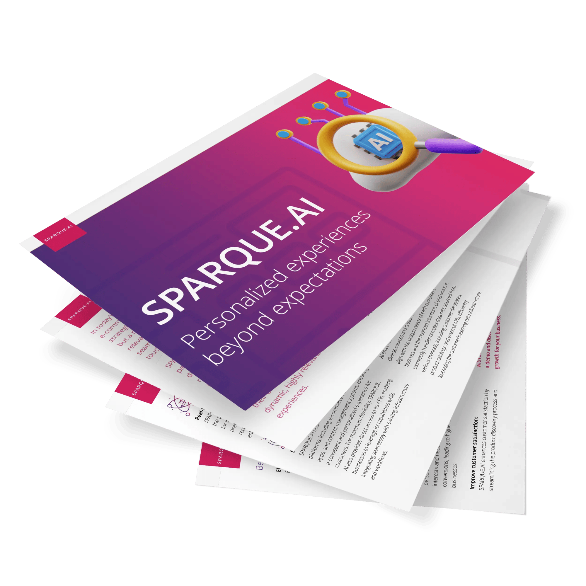 search and recommendations powered by SPARQUE.AI - brochure