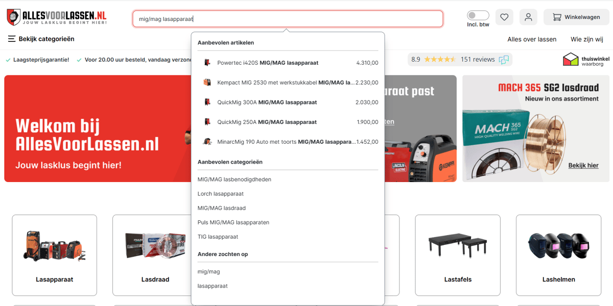 LPMW - Webshop Sparque Search