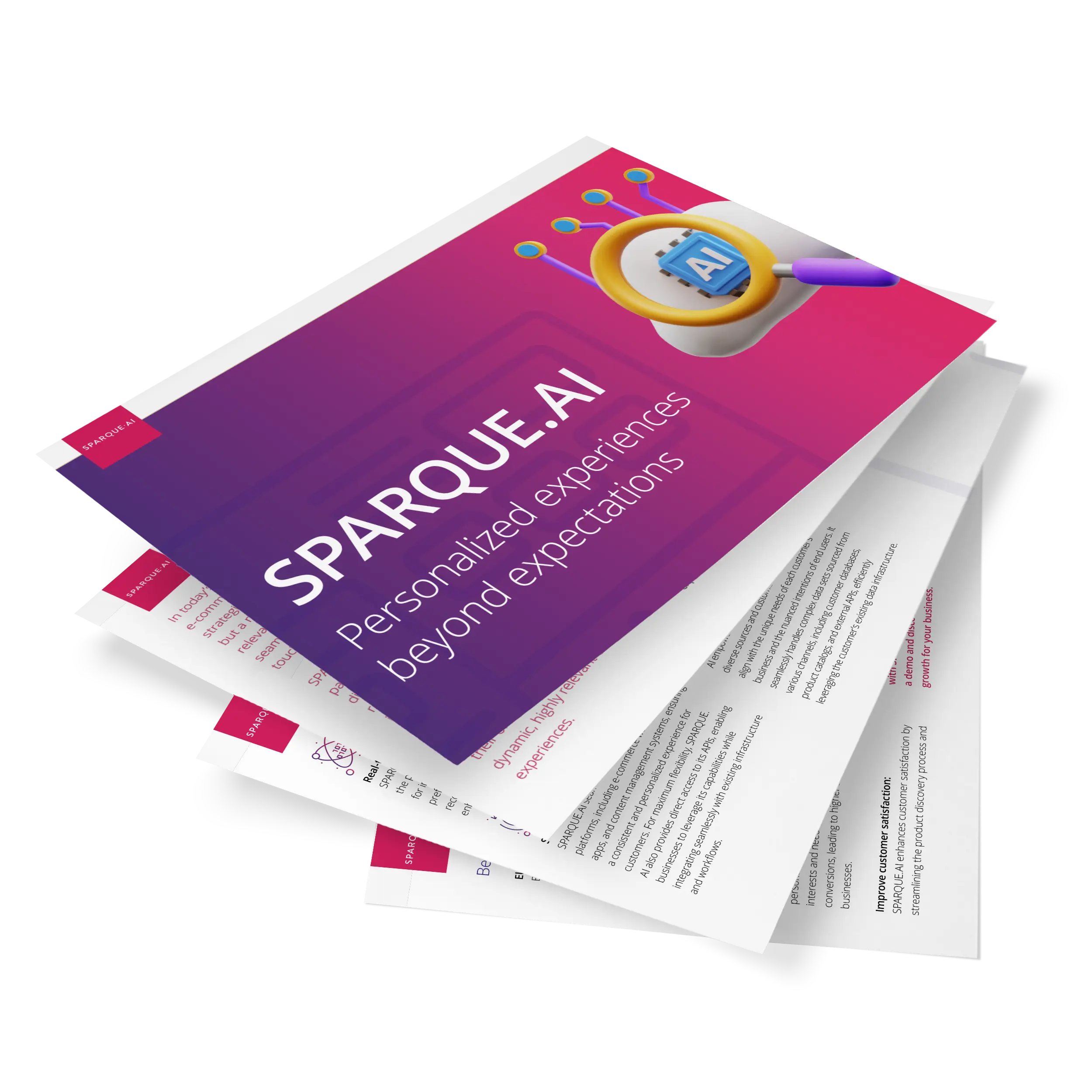 search and recommendations powered by SPARQUE.AI - product information brochure  